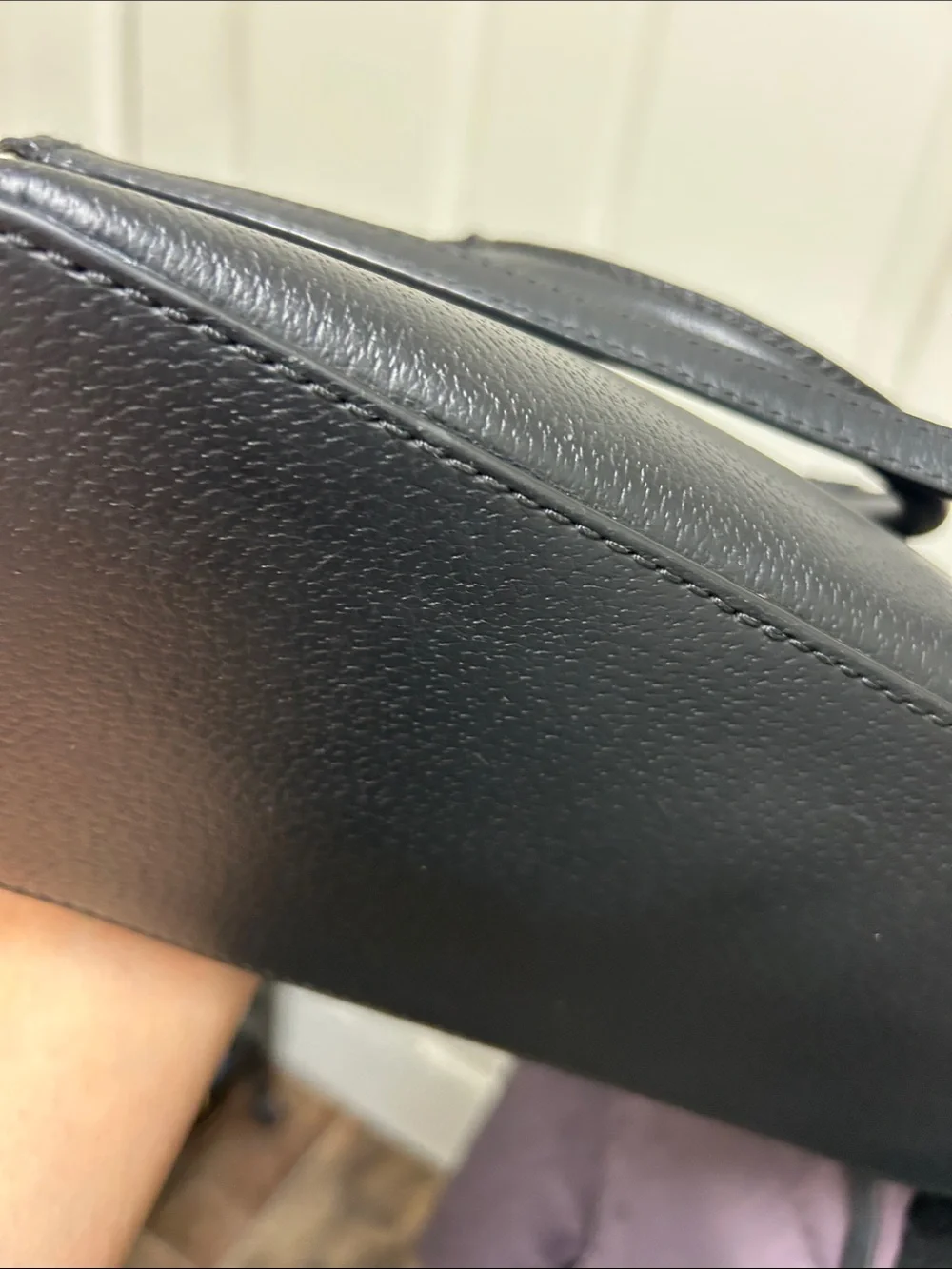 kate spade black leather satchel with gold hardware